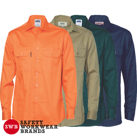 DNC Workwear - Cotton Drill Work Shirt Long Sleeve 3202