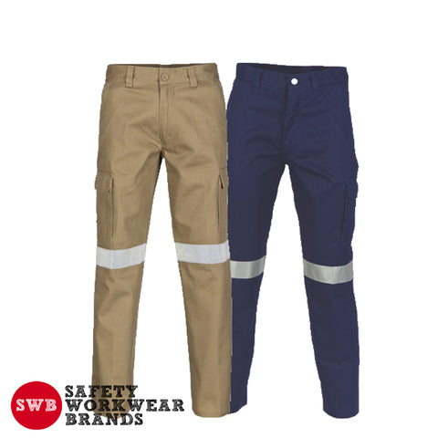 DNC Workwear - Cotton Drill Cargo Pants with 3M R/Tape 3319