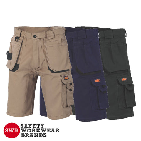 DNC Workwear - Duratex Cotton Duck Weave Tradies Cargo Short with Twin Holster Tool Pocket 3336