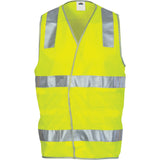 DNC Workwear - Day/Night Safety Vest with Hoop & Shoulder Generic R/Tape 3503