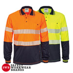 DNC Workwear -Hi Vis Segment Taped Mircomesh Polo Long Sleeve 3513