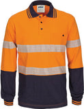DNC Workwear - Hi Vis Segment Tape Cotton Jersey Polo Long Sleeve 3516