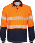 DNC Workwear - Hi Vis Segment Taped Cotton Backed Polo Long Sleeve 3518