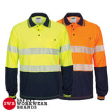 DNC Workwear - Hi Vis Segment Taped Cotton Backed Polo Long Sleeve 3518