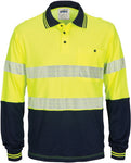 DNC Workwear - Hi Vis Segment Taped Cotton Backed Polo Long Sleeve 3518