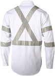 DNC Workwear - RTA NIght Worker White Shirt with CSR R/Tape Long Sleeve 3537