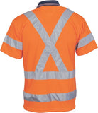 DNC Workwear - Hi Vis D/N Cool Breathe Polo Shirt with Cross Back R/Tape Short Sleeve 3712