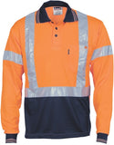 DNC Workwear - Hi Vis D/N Cool Breathe Polo Shirt with Cross Back R/Tape Long Sleeve 3714