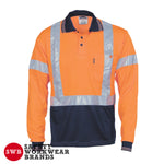 DNC Workwear - Hi Vis D/N Cool Breathe Polo Shirt with Cross Back R/Tape Long Sleeve 3714