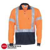 DNC Workwear - Hi Vis D/N Cool Breathe Polo Shirt with Cross Back R/Tape Long Sleeve 3714