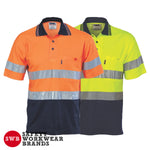 DNC Workwear - Hi Vis Two Tone Cotton Back Polo with Generic R.Tape Short Sleeve 3717