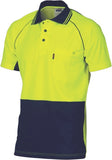 DNC Workwear - Hi Vis Cotton Backed Cool Breeze Contrast Polo Short Sleeve 3719