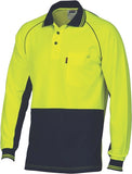 DNC Workwear - Hi Vis Cotton Backed Cool Breeze Contrast Polo Long Sleeve 3720