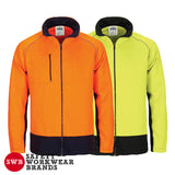 DNC Workwear - Hi Vis 2 Tone Full Zip Fleecy Sweat Shirt with 2 Side Zipped Pockets 3725