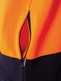 DNC Workwear - Hi Vis 2 Tone Full Zip Fleecy Sweat Shirt with 2 Side Zipped Pockets 3725