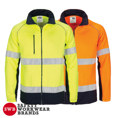 DNC Workwear - Hi Vis 2 Tone Full Zip Fleecy Sweat Shirt CSR R/Tape 3726