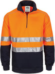 DNC Workwear - Hi Vis 1/2 Zip Fleecy with Hoop Pattern CSR Reflective Tape 3729