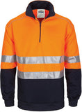 DNC Workwear - Hi Vis 1/2 Zip Fleecy with Hoop Pattern CSR Reflective Tape 3729