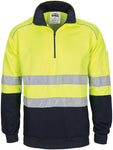 DNC Workwear - Hi Vis 1/2 Zip Fleecy with Hoop Pattern CSR Reflective Tape 3729