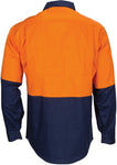 DNC Workwear - Hi Vis L/W Cool Breeze T2 Vertical Vented Cotton Shirt with Gusset Long Sleeve 3733