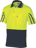 DNC Workwear - Hi Vis Cool Breathe Printed Stripe Polo Short Sleeve 3752