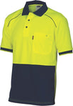 DNC Workwear - Hi Vis Cool Breathe Front Piping Polo Short Sleeve 3754