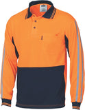 DNC Workwear - Hi Vis Cool Breathe Stripe Polo Long Sleeve 3756