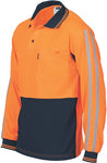 DNC Workwear - Hi Vis Cool Breathe Stripe Polo Long Sleeve 3756