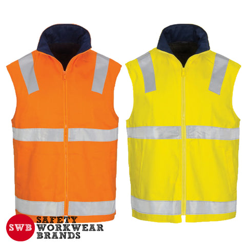 DNC Workwear - Hi Vis Cotton Drill Reversible Vest with Generic R/Tape 3765