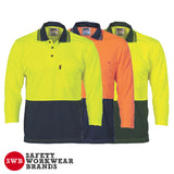DNC Workwear - Hi Vis Two Tone Cool Breathe Polo Shirt 3/4 Sleeve 3812