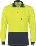 DNC Workwear - Hi Vis Two Tone Cool Breathe Polo Shirt Long Sleeve 3813