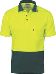 DNC Workwear - Cotton Back Hi Vis Two Tone Fluro Polo Short Sleeve 3814