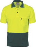 DNC Workwear - Cotton Back Hi Vis Two Tone Fluro Polo Short Sleeve 3814