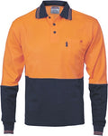 DNC Workwear - Cotton Back Hi Vis Two Tone Fluro Polo Long Sleeve 3816
