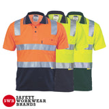DNC Workwear - Cotton Back Hi Vis Two Tone Polo Shirt with CSR R/ Tape Short Sleeve 3817