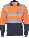 DNC Workwear - Cotton Back Hi Vis Two Tone Polo Shirt with CSR R/ Tape Long Sleeve 3818