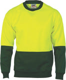 DNC Workwear - Hi Vis Two Tone Fleecy Sweat Shirt (Sloppy Joe) Crew-Neck 3821