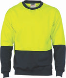 DNC Workwear - Hi Vis Two Tone Fleecy Sweat Shirt (Sloppy Joe) Crew-Neck 3821