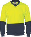 DNC Workwear - Hi Vis Two Tone Fleecy Sweat Shirt (Sloppy Joe) V-Neck 3822