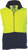 DNC Workwear - Hi Vis 2 Tone Full Zip Polar Fleece Vest 3828