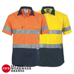 DNC Workwear - Hi Vis 2 Tone Drill Shirt with 3M 8906 R/Tape Short Sleeve 3833