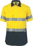 DNC Workwear - Hi Vis 2 Tone Drill Shirt with 3M 8906 R/Tape Short Sleeve 3833