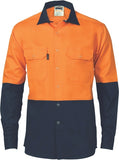 DNC Workwear - Hi Vis 2 Tone Drill Shirt with Press Studs 3838