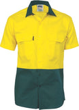 DNC Workwear - Hi Vis 2 Tone Cool Breeze Cotton Shirt Short Sleeve 3839