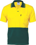 DNC Workwear - Hi Vis Cool Breeze Cotton Jersey Polo Shirt with Under Arm Cotton Mesh S/S 3845