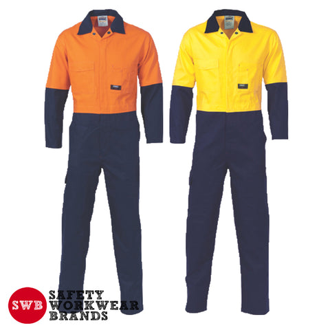 DNC Workwear - Hi Vis Cool Breeze 2 Tone Lightweight Cotton Coverall 3852