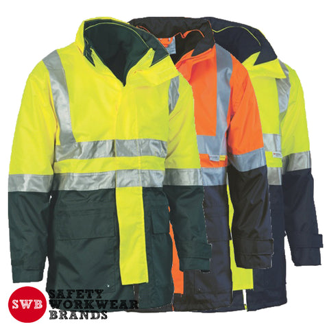 DNC Workwear - 4 in 1 Hi Vis 2 Tone Breathable Jacket with Vest & 3M R/Tape 3864