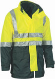 DNC Workwear - 4 in 1 Hi Vis 2 Tone Breathable Jacket with Vest & 3M R/Tape 3864