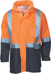 DNC Workwear - Hi Vis 2 Tone Lightweight Rain Jacket with 3M R/Tape 3879