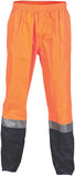 DNC Workwear - Hi Vis 2 Tone Lightweight Rain Pants with 3M R/Tape 3880